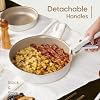 CAROTE 19 Pcs Pots and Pans Set, Nonstick Cookware Sets with Detachable Handle, Oven Safe, Cookware Non Stick Cooking Set w/Frying Pans & Saucepans White(PFOS, PFOA Free) #3