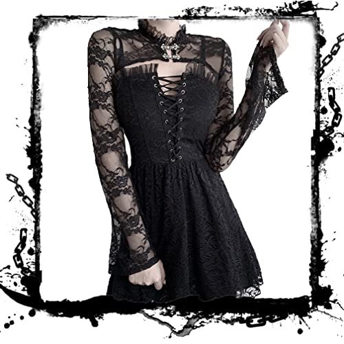 Image of Goth Shrug Black Gothic Victorian Shrugs Crop Top For Women
