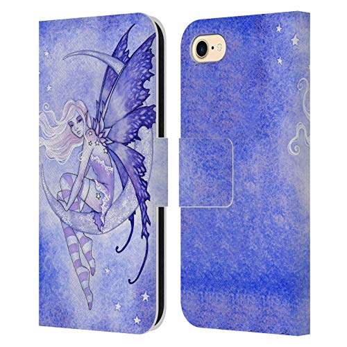 Carcasa de cuero Amy Brown para iPhone SE 2022 y 7/8 funda tipo libro con diseño FAE de la Luna