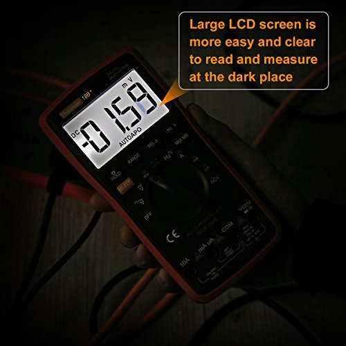 Auto Ranging Digital Multimeter Trms 6000 With Battery Alligator Clips Test Leads Ac/Dc Voltage/Account,Voltage Alert, Amp/Ohm/Volt Multi Tester/Diode #TOP4