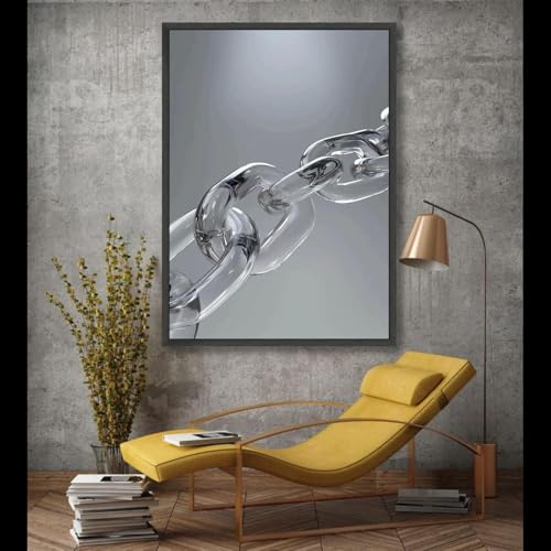 Tableau sur toile en chaîne de verre transparente 40x60cm pour mur vide