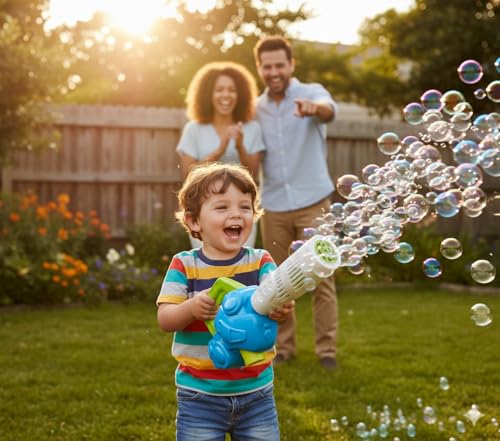 image for ArtCreativity Bubble Leaf Blower with 3 Refill Solutions, Outdoor Bubb