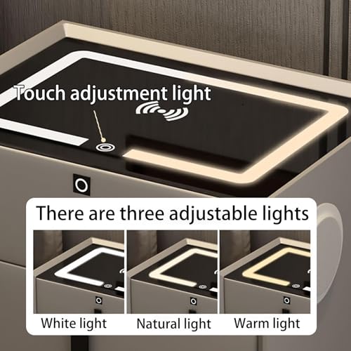 Table de chevet Bluetooth connectée avec charge sans fil induction et LED