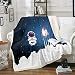 Coperta in Flanella con Razzo Astronauta Motivo, Coperta Plaid di Pile Morbida e Calda, Divano Coperta per casa e da Viaggio (Matrimoniale, 180x200 cm)