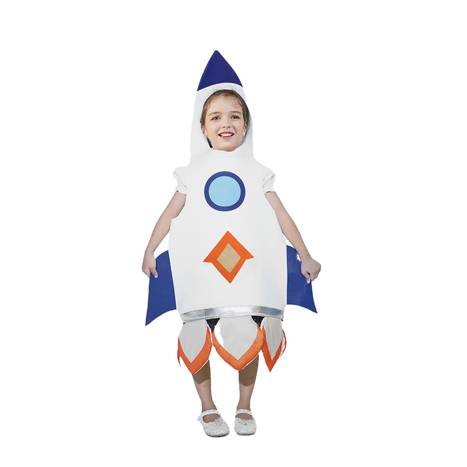 Generisch Costume per cosplay a tema spaziale, per feste di Halloween, avventure per giovani esploratori, con applicazioni luminose, cuciture robuste