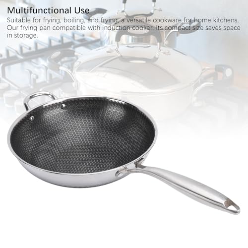 Wok Pan de acero inoxidable 32 cm con superficie antiadherente miniatura 5