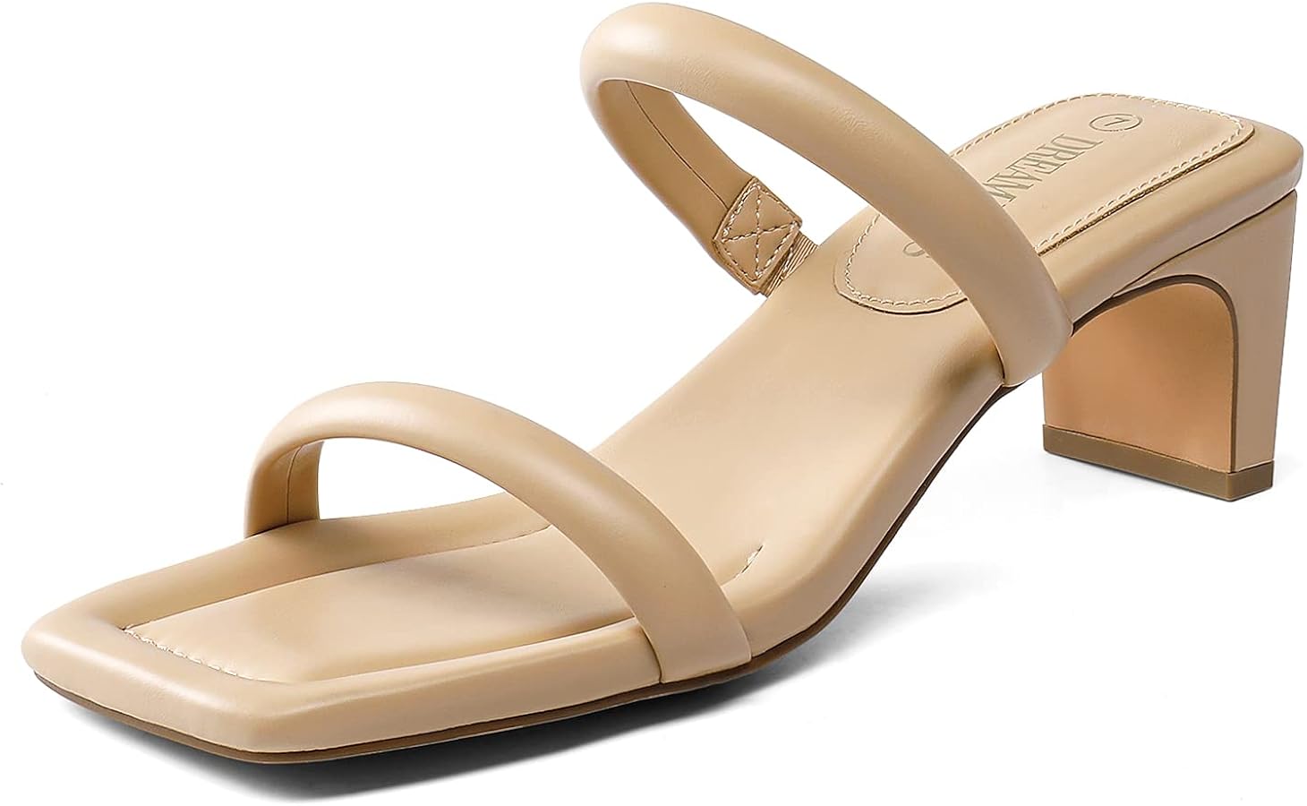 Amazon.com | DREAM PAIRS Women's Nude Square Toe Heels for Women