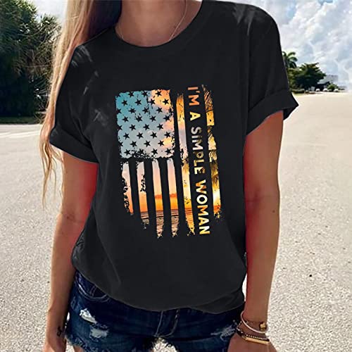 Camisetas femininas casuais de manga curta camisas gola redonda ajuste relaxado longo verão outono c