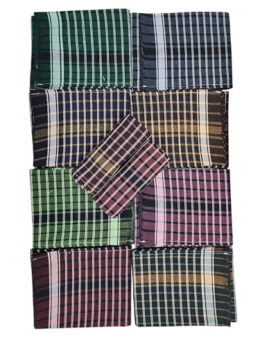 Image of Thorthu Multi Colour Cotton Kerala Bath Towel Uvc Sterlised & Double Threaded (Multicoloured Check XXL- Pack of 3)