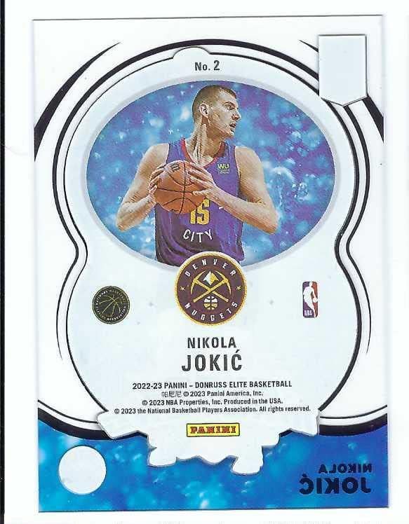 Miniatura 2 de NIKOLA JOKIC 2022-23 Panini Elite Glass Masters #2 Card Denver Nuggets Basketball