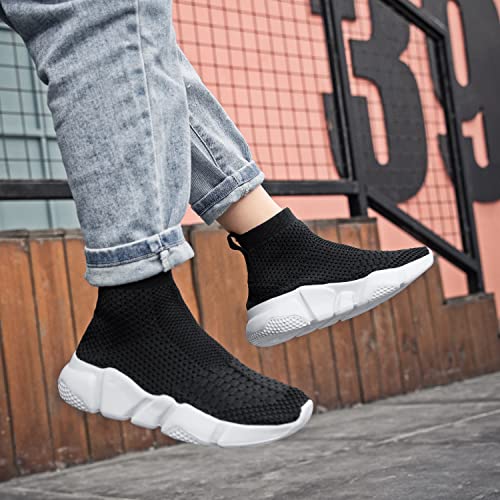 Casbeam Boys And Girls Breathable Lightweight Fashion Casual Sports Walking Shoes Running Sneakers 054 High Top Black 30 #TOP1