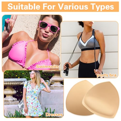 Xyembu 3 Pairs Bra Pads Inserts Push up,Removable Sports Breast Enhancers Inserts Enhancers for Dresses Swimsuits Bikini