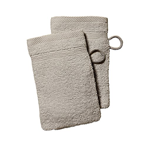 Today 257619 Premium Lot de 2 Gants de Toilette Coton Beige 16 x 21 cm, 100% 600 g/m2