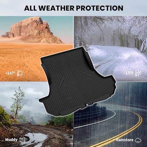 Image of LASFIT Cargo Mat for Dodge Challenger 2011-2023 | All Weather TPE Custom Fit Cargo Trunk Mat Liner Accessories, Black