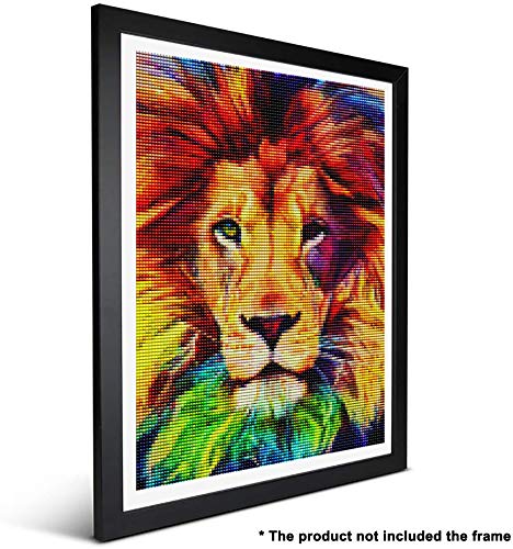 Ginfonr DIY Diamond Painting Kits Leeuw Kleurrijk for Adults, 5D Diamant Schilderij Dierlijke kleur Art Rhinestone… - Image 3