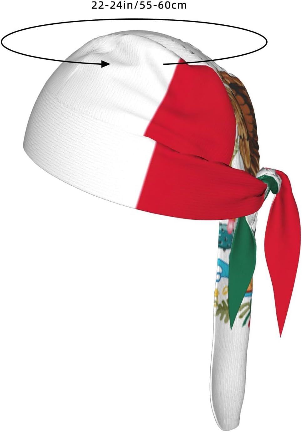 Flag of Mexico Print Sport Headbands for Men and Women Quick Dry Head Bandana Non-Slip Head Wraps for Exercising Black