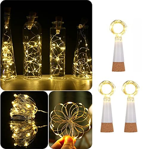 KOBWA luces corcho botella vino usb recargables alambre cobre diy decoración bodas fiestas navideñas exterior/jardín led super brillantes 15 led