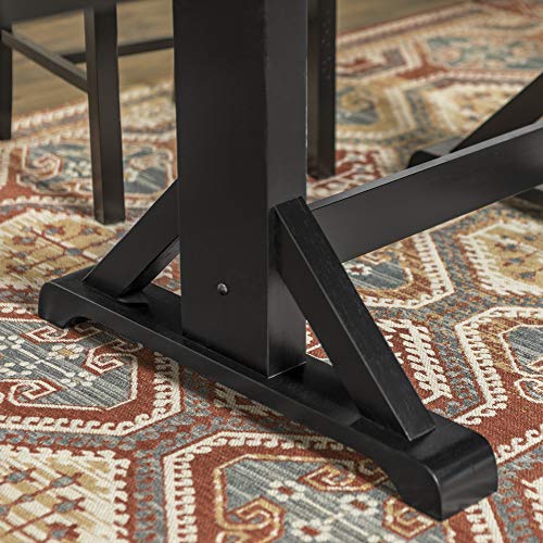 60-Modern-Farmhouse-Wood-Expandable-Dining-Table-Antique-Black 60 Modern Farmhouse Wood Expandable Dining Table Antique Black