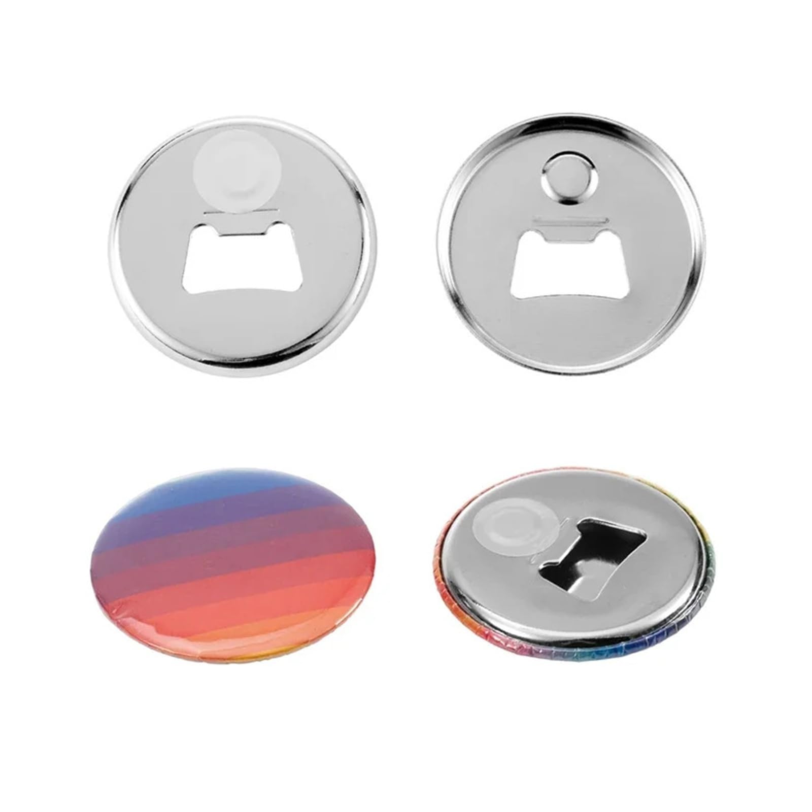 100 Sets 58 mm Magnet-Kühlschrank-Anstecker-Materialien, Flaschenöffner, DIY-Bastelteile for Anstecker- und Button-Maschinen Ausreichende Mengen
