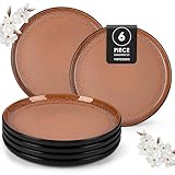 Service de 6 Assiettes en Grès : Ce set d'assiettes comprend 6 assiettes plates de 26 cm, parfaitement conçues pour répondre aux besoins des familles et des repas en groupe. Que ce soit pour un dîner formel ou un repas décontracté, ces assiettes modernes sont pratiques et faciles à manipuler.
