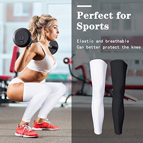 Skylety 2er-Packung Unisex Beinlinge Radsport Sport Radfahren Wadenwärmer Waden Kompression für Herren und Damen(Schwarz und Weiß, L)