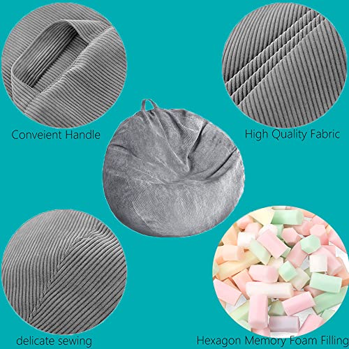 Bean Bag Chair Memory Foam Filled Bean Bag Chairs, Big Ultra Supportive Stuffed Bean Bag With Ultra Soft Corduroy Cover, Multiple Sizes And Colors For Adults, Teens #TOP1
