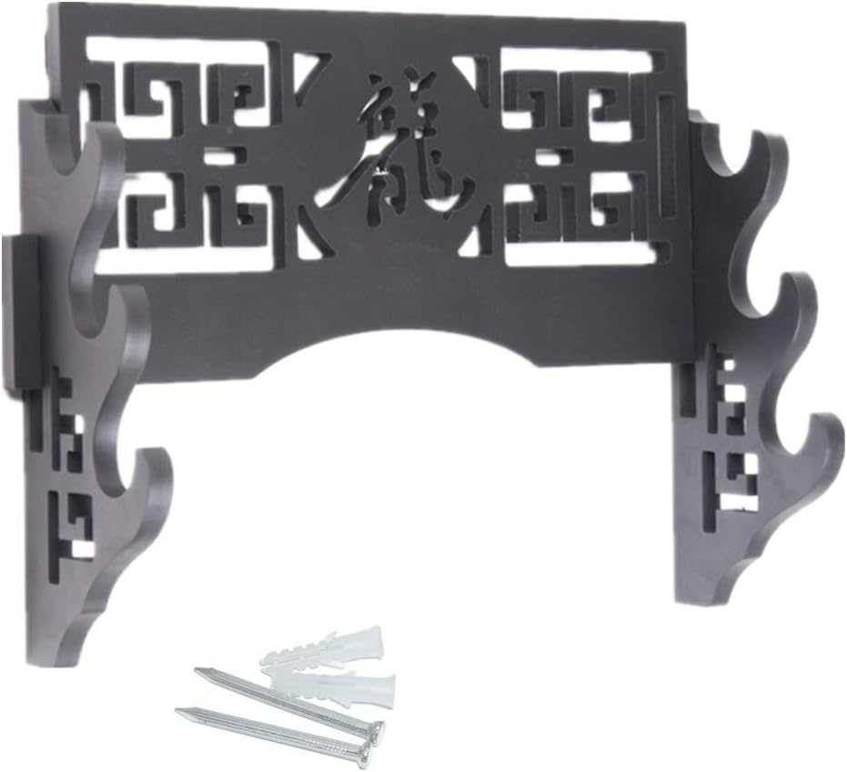 SHULI 3-Tier Sword Holder Wall Mount Sword Stand Japanese Samurai Sword Display Rack Hanger and Standard Swords 龍
