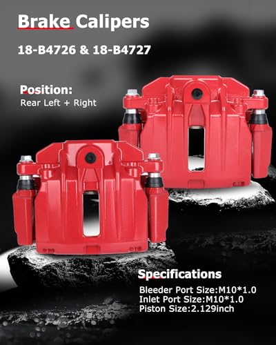 Image of cciyu 18-B4726 18-B4727 Rear Left & Right Brake Calipers With Bracket For Cadillac,For Chevy,For GMC