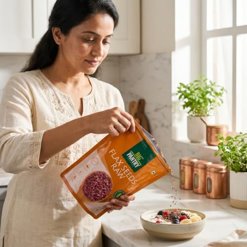 Image of Big Pantry Flax Seeds 200g | Alsi Seeds for Hair, Heart & Skin Health | Rich Source of Protein, Iron, Dietary Fibre & Omega-3 | Raw Flax Seeds for Cholesterol & Weight Management