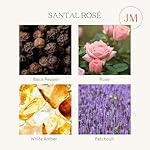 LA JOLIE MUSE Rose Candle, Scented Candles for Home, Large 2-Wick Soy Candles, Luxury Pink Candle Gifts for Women & Men, 60 Hours Long Burning, Santal Rose, 12oz - Image 3