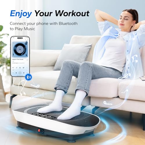 Image of MERACH Vibration Plate Exercise Machine, Whole Body Workout Equipment for Women, Bluetooth and Silicone Pedal, Vibration Plate with Auto Mode, Vibrate Fitness Platform for Home