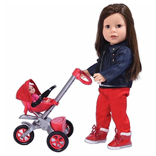 The New York Doll Collection Hejdå Hejdå Bebis Buggy Röd Buggy (Sittvagn) Tillsammans Med Bebis Docka (18 tum/46cm docka ingår ej) För 18 tum / 46 cm Allt Dockor - Docka Barnvagn - Dockor Tillbehör