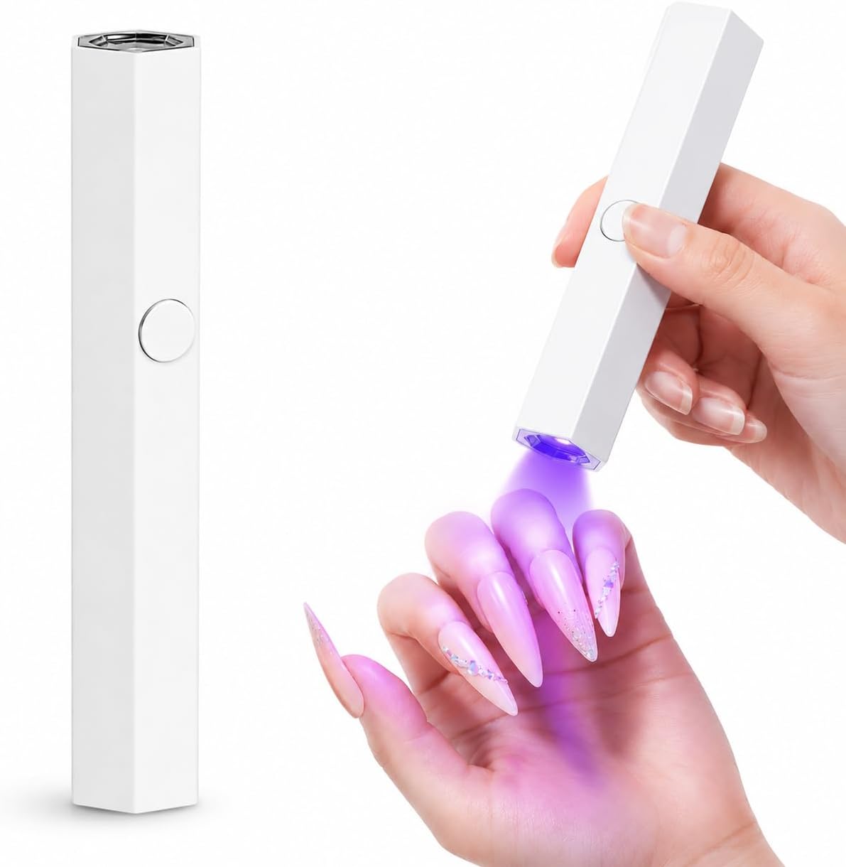 Memovan Handheld LED Nail Lamp for Gel Nails UV Light for Nails Handheld Small Nail Cure Light Mini UV LED Nail Lamp Portable USB Nail Dryer for Fast Curing at Salon Home Travel Manicure DIY Nail Art