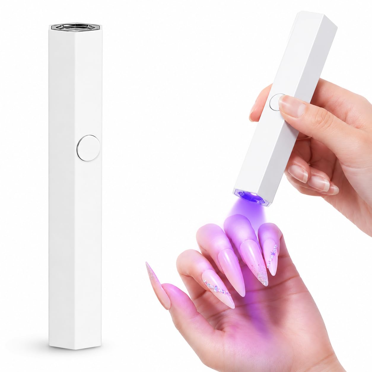 Memovan Handheld LED Nail Lamp for Gel Nails UV Light for Nails Handheld Small Nail Cure Light Mini UV LED Nail Lamp Portable USB Nail Dryer for Fast Curing at Salon Home Travel Manicure DIY Nail Art