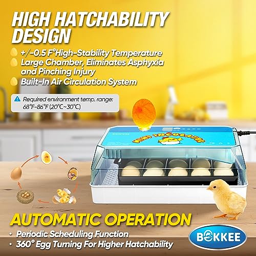 Buileni Egg Incubator,12-15 Chicken Eggs Full Auto Chick Incubator with Auto Egg Turner,Temperature...