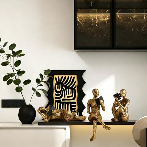 Escultura Abstracta Hombre Dorado XINXUAN 8" 3 Piezas miniatura 6
