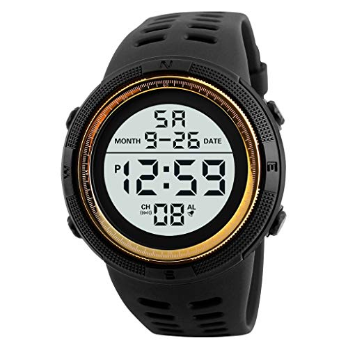 Hunputa Luxury Mens Digital LED Watch Date Men Electronic Watch Outdoor Bussiness Waterproof Sport Watch