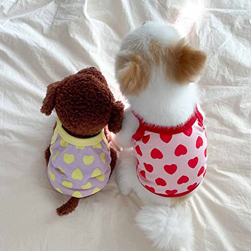 Camisa para Cachorros, Camisola Com Estampas de Coração, Confortável para o Verão, Linda para Animai