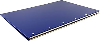 11x17 Binder, Acrylic Fixed 3-Post Vertical Document Organizer. Professional Blue Portfolio Binder for Artwork Storage, Display Tattoo Book, Business Presentations, and Tabloid Portrait Organization
