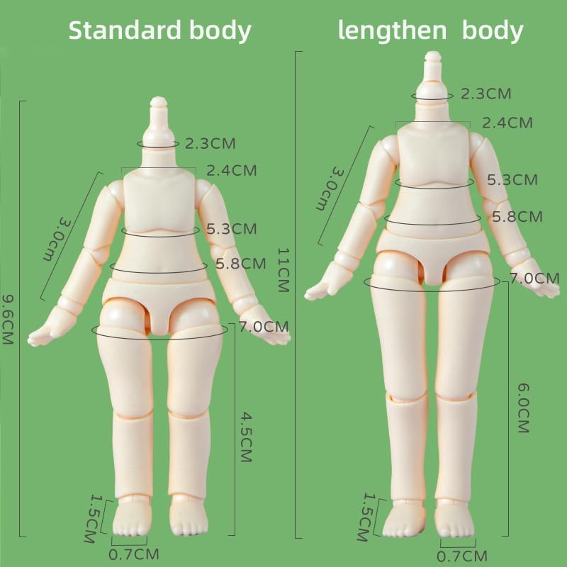 Miniatura 2 de Cuerpo de muñeca de 3.9 in, cuerpo de PVC YMY de 112 para GSC, STO, 112 BJD, muñeca articulada esférica movible, figura de acción, juguetes para