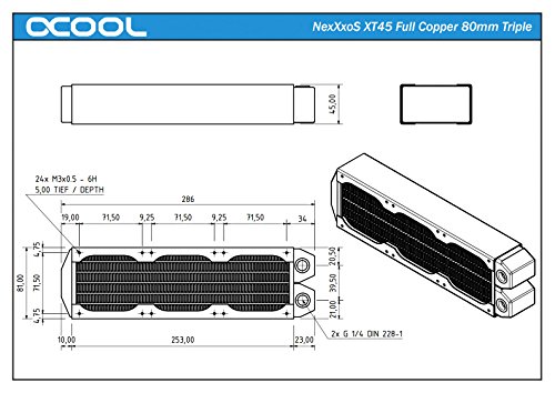 Alphacool 14218 Nexxxos Xt45 Full Copper 80Mm Triple Radiator Water Cooling Radiators #TOP4