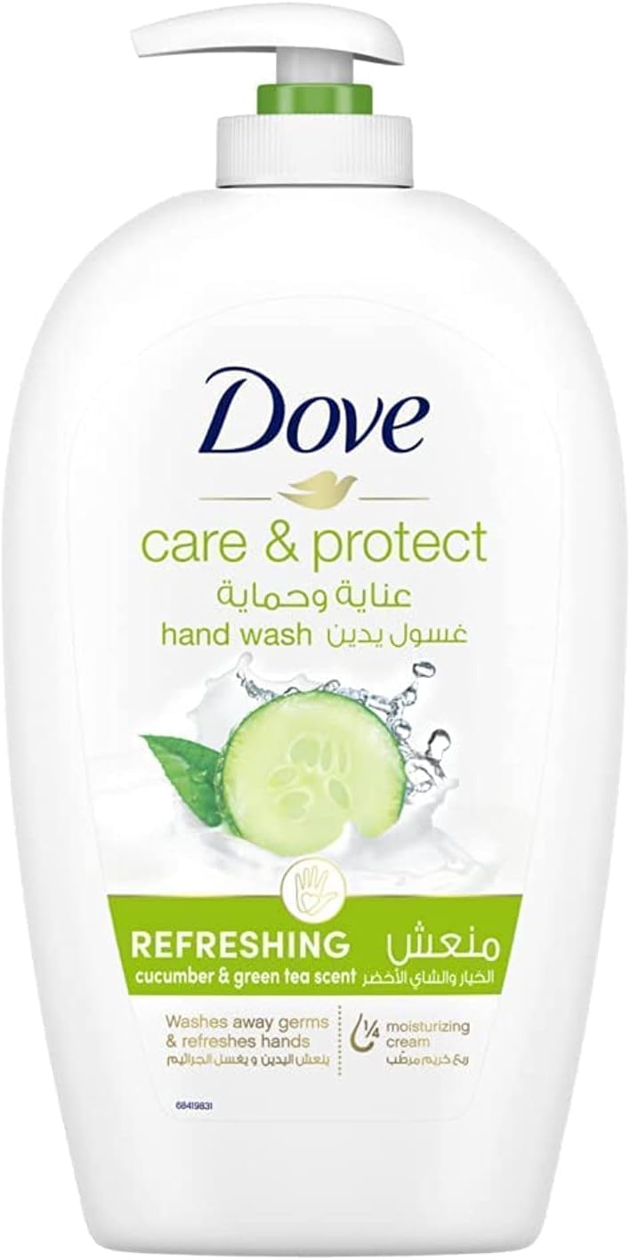 DOVE Care & Protect Refreshing Hand Wash 100% sensitive skin friendly, Cucumber & Green Tea, With ¼ moisturising cream, 500ml