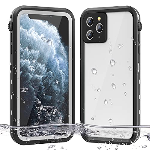 iPhone 11 Pro Max Waterproof Case,Built-in Screen 360 Full Body Protector Waterproof Snowproof Shockproof Dirtproof Underwater Cases for iPhone 11 Pro Max (Black)