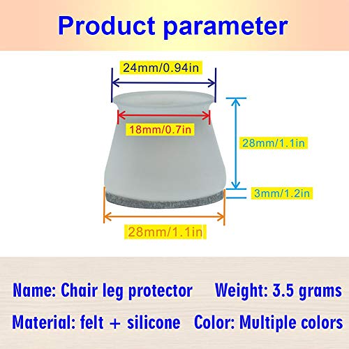 3/4" Small Chair Leg Covers, Felt Bottom Silicone Furniture Foot Protector Pads, 16 Pcs Free Moving Table Leg Caps, Stool Leg Protectors Caps to Prevent Floor Scratches and Reduce Noise, Black. - Thumbnail 6