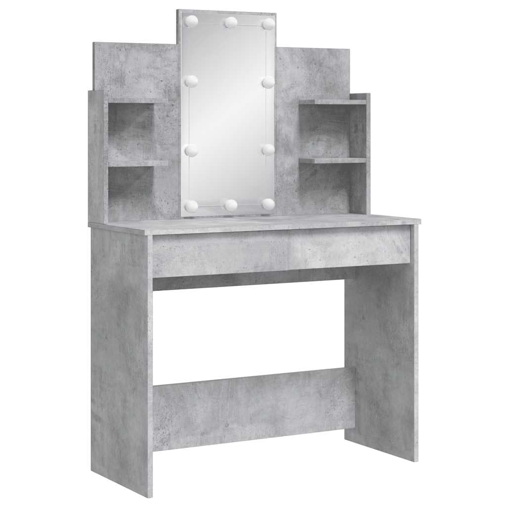 vidaXL Toeletta con Luci LED Grigio Cemento 96x40x142 cm