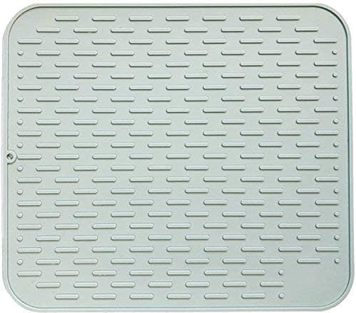 Dish Drying Large Silicone Mat for Dry Kitchen and Counter Heat Resistant Drying Mat Modern Farmhouse Blue Color Multi Use in Kitchen and Dining No More Dish Towels
