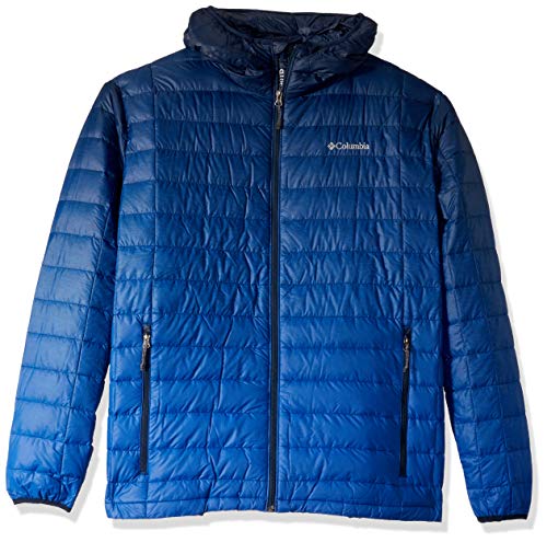 Columbia Men's Voodoo Falls 590 TurboDown Big & Tall Hooded Jacket, Collegiate Navy Topo Fade Print, 2X