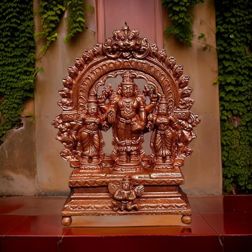 Image of Copper Handmade Srinivasa Peruma 6 cm l 131 g, Patina Antique Finish, Pack of 1 Piece