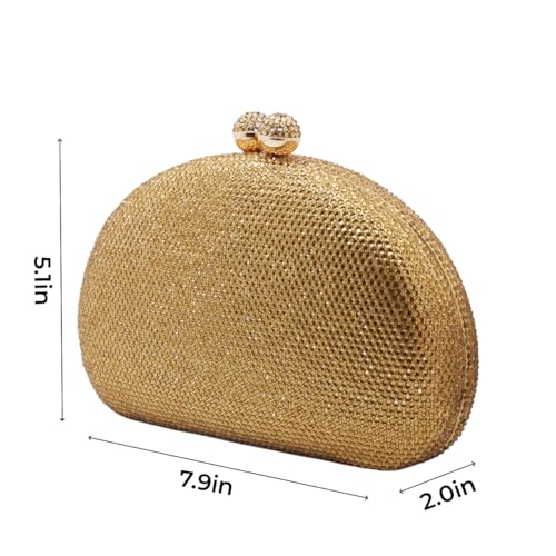 Image of UMREN Women Sparkly Rhinestone Evening Bag Crystal Clutch Purses Glitter Shell Shaped Handbag Wedding Prom Shoulder Bag