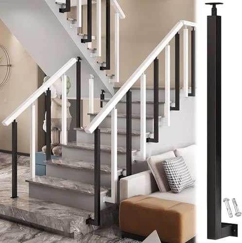 Installation d'escalier robuste avec ce kit de poteaux de garde-corps carrés - 2